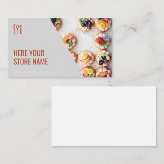 グルメモダン写真ケータリング名刺 名刺 (正面/裏面)