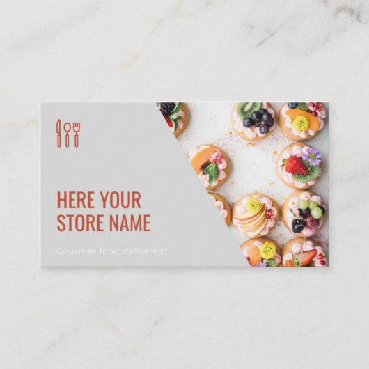 グルメモダン写真ケータリング名刺 名刺 (正面)