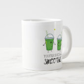 グルメユーモスフェイティンググリーンスムージー漫画 ジャンボコーヒーマグカップ (正面右)