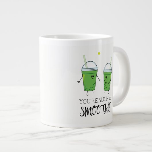 グルメユーモスフェイティンググリーンスムージー漫画 ジャンボコーヒーマグカップ (正面右)