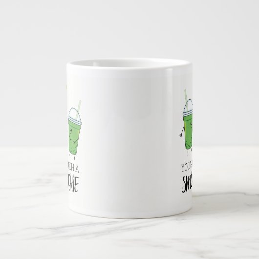 グルメユーモスフェイティンググリーンスムージー漫画 ジャンボコーヒーマグカップ (正面)