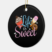 グルメライフは甘いベーキング引用文 – カップケーキアート セラミックオーナメント (左)