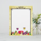 グルメワインチーズディナーパーティーメニューレターヘッド (スタンド正面)