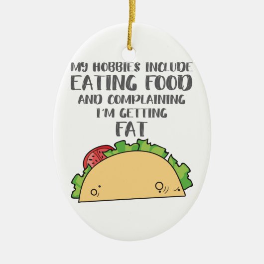 グルメ好きの食べ物に食べの食べ物 セラミックオーナメント (正面)