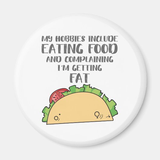 グルメ好きの食べ物に食べの食べ物 マグネット (正面)