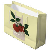 グルメ好き – エプロン&トマト ラージペーパーバッグ (正面アングル)