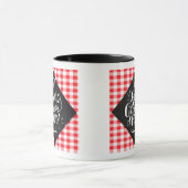 グルメ愛好家Chalkboardタイポグラフィレッドチェック マグカップ (中央)