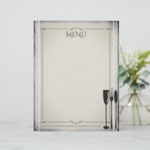 グルメ料理とワインディナーパーティーメニューレターヘッド (スタンド正面)