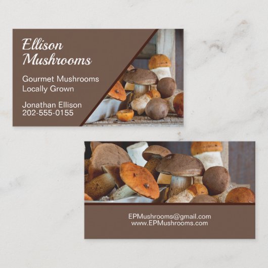 グルメ料理キノコ 名刺 (正面/裏面)