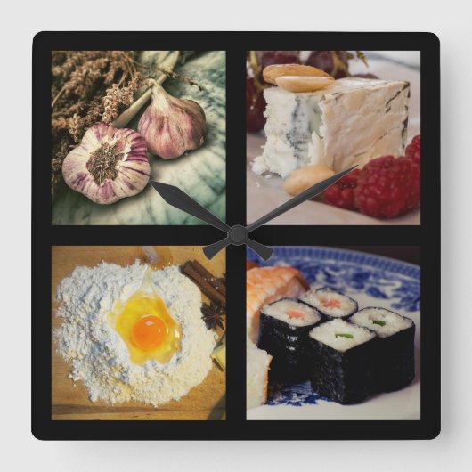 グルメ時計2 スクエア壁時計 (正面)