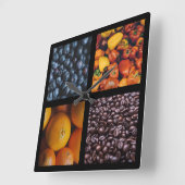 グルメ時計4 スクエア壁時計 (傾斜)