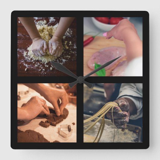 グルメ時計 スクエア壁時計 (正面)