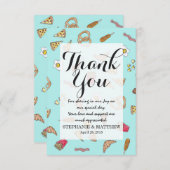 グルメ水彩イラストピザフライスベーコン サンキューカード (正面/裏面)