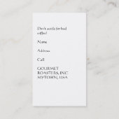 グルメ・コーヒーの促進に関与する者のためのBC 名刺 (裏面)