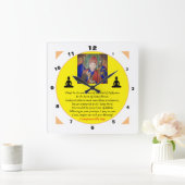 グルリンポチェ&セブンライン祈りの言葉/パドマサンバヴァ スクエア壁時計 (ホーム)