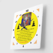 グルリンポチェ&セブンライン祈りの言葉/パドマサンバヴァ スクエア壁時計 (傾斜)