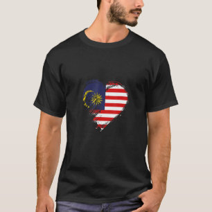 グルンギー私はマレーシアのハート旗を愛する Tシャツ