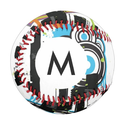 グルンジーイラストレーションのモノグラムの町並み 野球ボール (正面左)