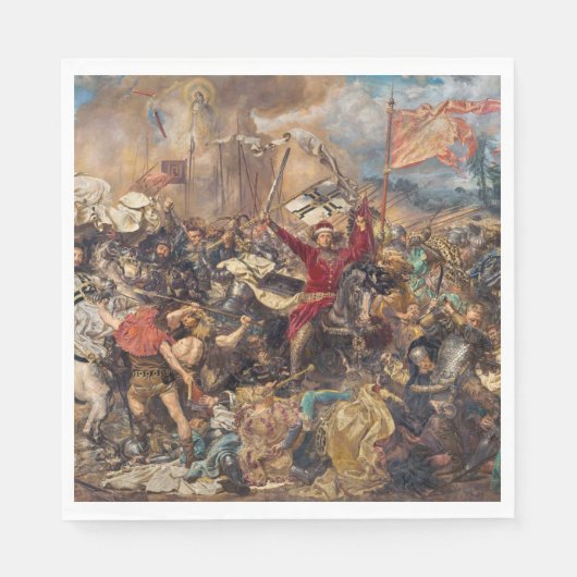 グルンワルドの戦い(中世軍隊場)(戦争) スタンダードランチョンナプキン (正面)