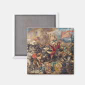 グルンワルドの戦い(中世軍隊場)（戦争） マグネット (正面/裏面)