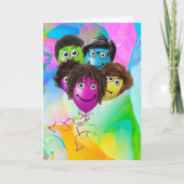 グルーおもしろいプの誕生日バルーン カード (正面)