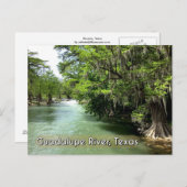 グルーエンのグアダルーペ川、テキサス州はがき ポストカード (正面/裏面)