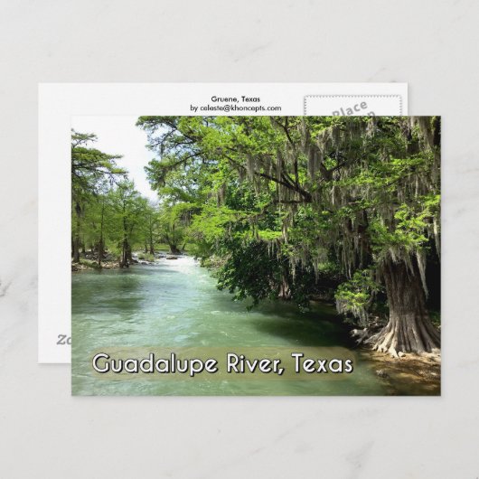 グルーエンのグアダルーペ川、テキサス州はがき ポストカード (正面/裏面)