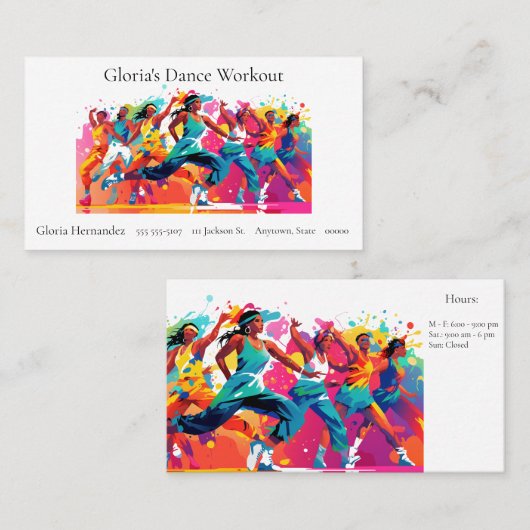 グルーカラフルプエクササイズクラス 名刺 (正面/裏面)