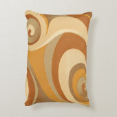 グルービオレンジ金ゴールドブラウンミッドセンチュリーモダン アクセントクッション (裏面(縦))