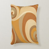 グルービオレンジ金ゴールドブラウンミッドセンチュリーモダン アクセントクッション (正面(垂直))