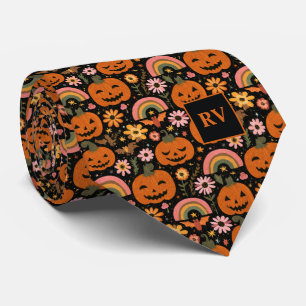 グルービカボプキン魔法ハロウィンモノグラムの ネクタイ