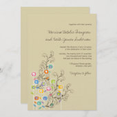 グルービカラフルーフラワーズガーデお洒落ンズ 招待状 (正面/裏面)