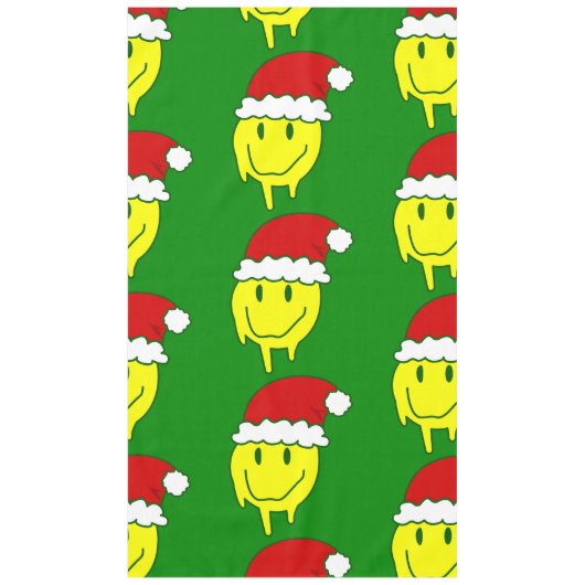 グルービクリスマスハッピーサンタ顔 テーブルクロス (正面)