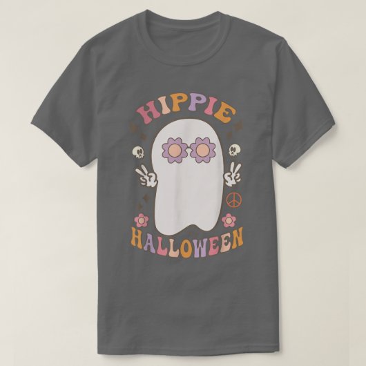 グルービヒッパイハロウィーンビーブスコスチュームレトロ幽霊 Tシャツ (デザイン正面)