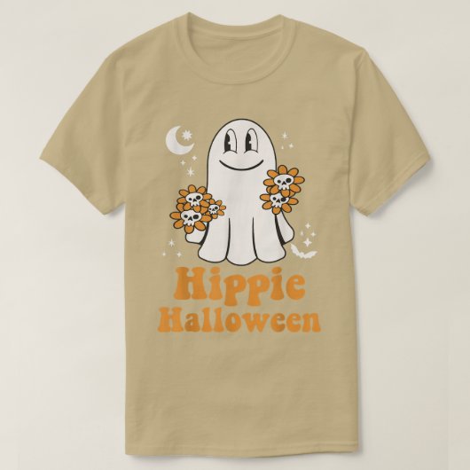 グルービヒッパイハロウィーン衣装レトロフローラ幽霊 Tシャツ (デザイン正面)