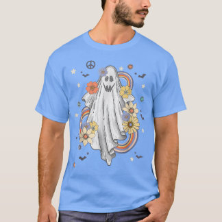 グルービヒッピー装飾フローラ幽霊ハロウィーン Tシャツ