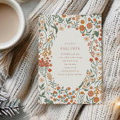グルービボホオレンジワイルドフラワーウィムシー秋フェート 招待状