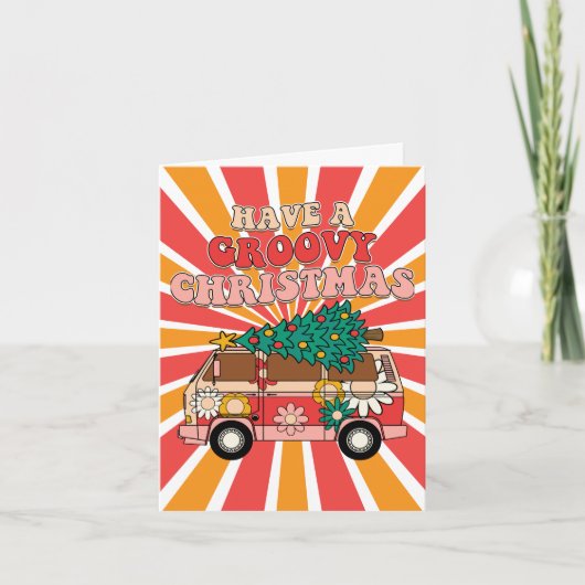 グルービレトロクリスマス – クリスマスカード カード (正面)