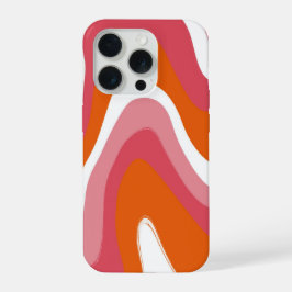 グルービーで楽しいカラフルオレンジとピンクの渦巻き iPhone 15 PROケース