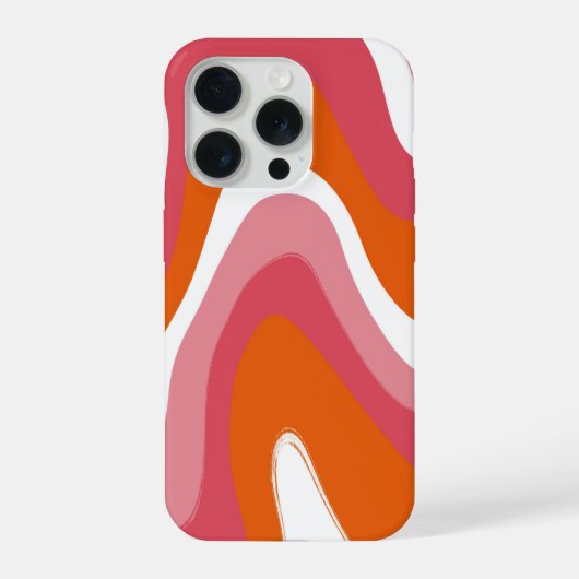 グルービーで楽しいカラフルオレンジとピンクの渦巻き iPhoneケース (裏面)