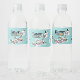 グルービーなイースターバニーの水ボトルラベル ペットボトルラベル