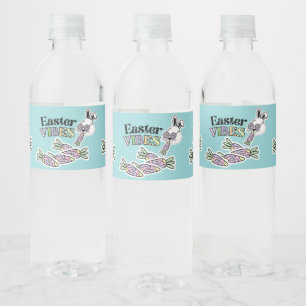 グルービーなイースターバニーの水ボトルラベル ペットボトルラベル