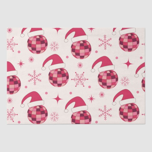 グルービーなクリスマスのサンタディスコボールパターン  薄葉紙 (正面)
