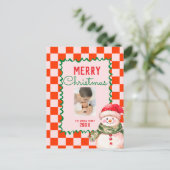 グルービーなクリスマススノーマンの写真  ポストカード (スタンド正面)