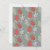 グルービーなクリスマスヒッピーのダサいスウェットパジャマパーティー 招待状 (裏面)