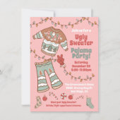 グルービーなクリスマスヒッピーのダサいスウェットパジャマパーティー 招待状 (正面)