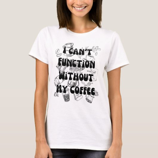 グルービーなスケッチ コーヒー愛好家Tシャツ Tシャツ (正面)