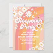 グルービーなスリープオーバー 1歳の誕生日招待状 招待状 (正面)