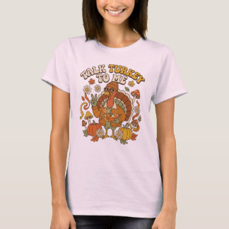 グルービーなターキーの秋のコーヒーブレイク Tシャツ