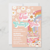 グルービーなダイシーレインボー誕生日招待状 招待状 (正面)